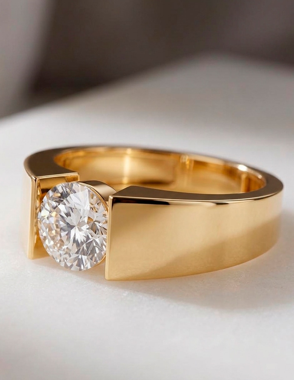 Anillo de compromiso de oro 14 K Amore Mio