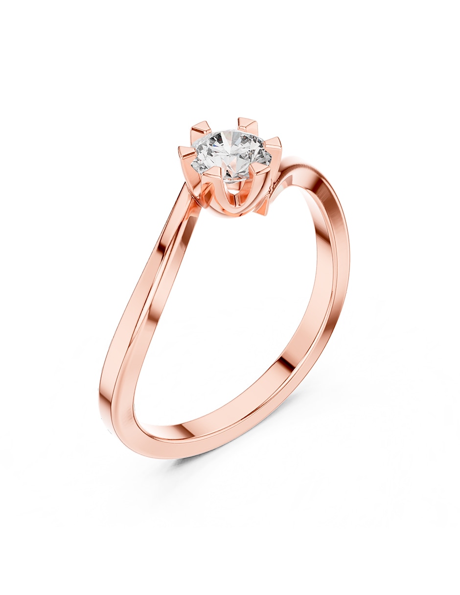 Anillo de compromiso de oro 9 K 2