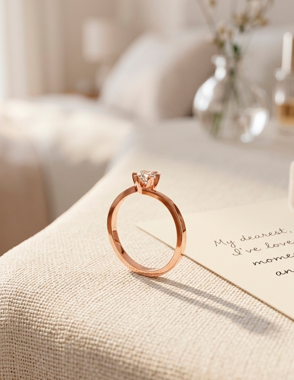 Anillo de compromiso de oro 9 K 9