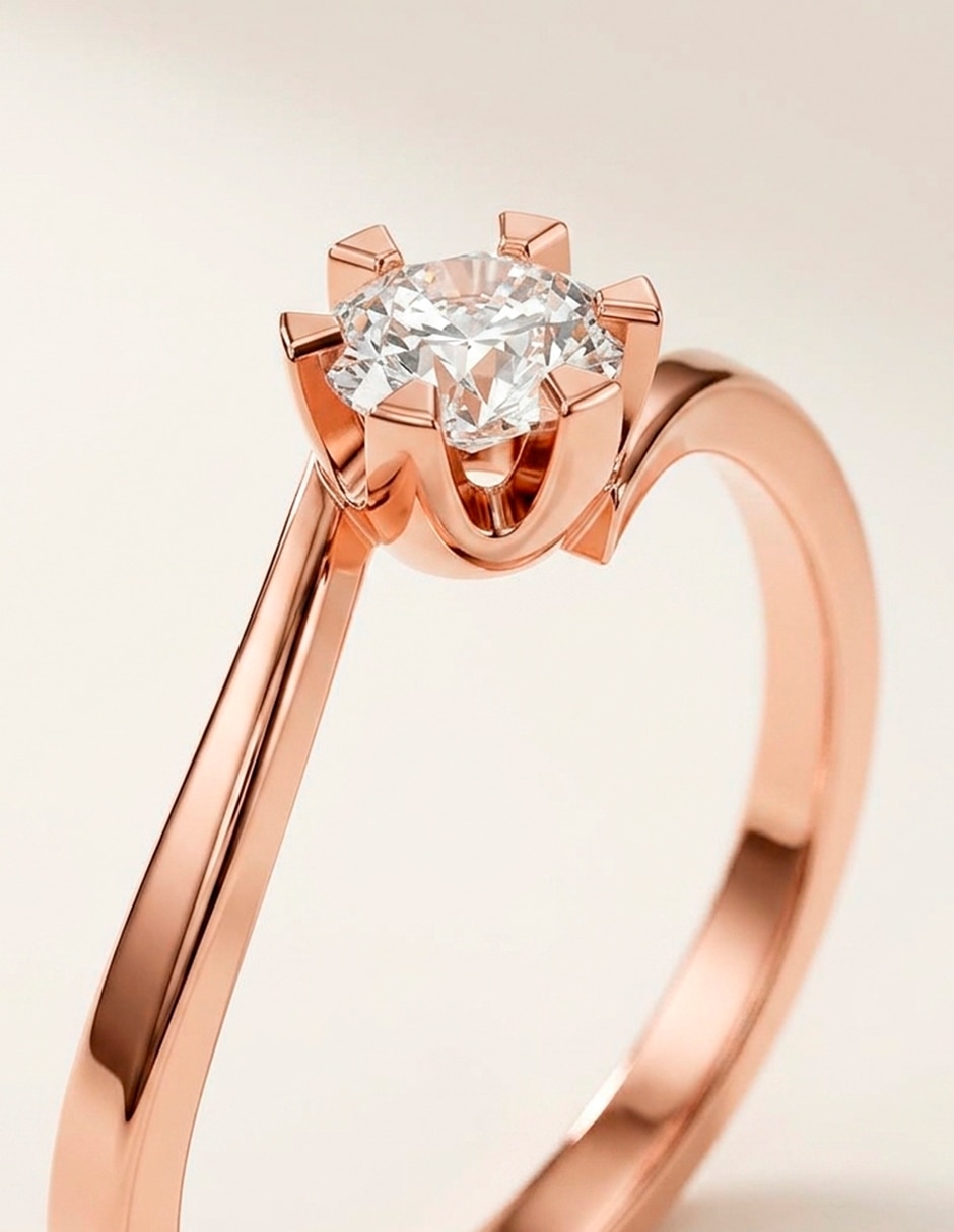Anillo de compromiso de oro 14 K 9