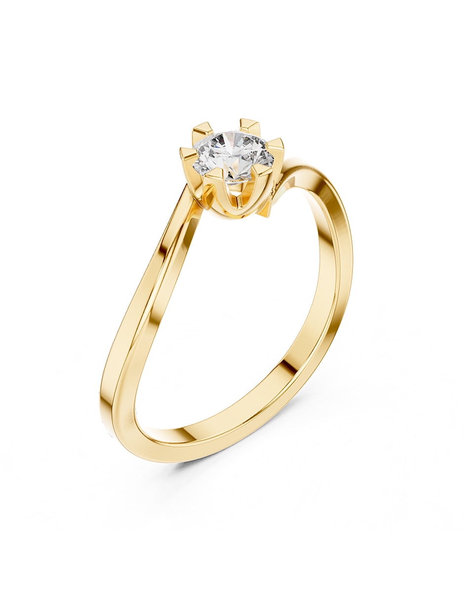 Anillo de compromiso de oro 9 K 2