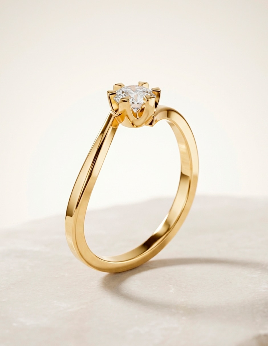 Anillo de compromiso de oro 9 K 8