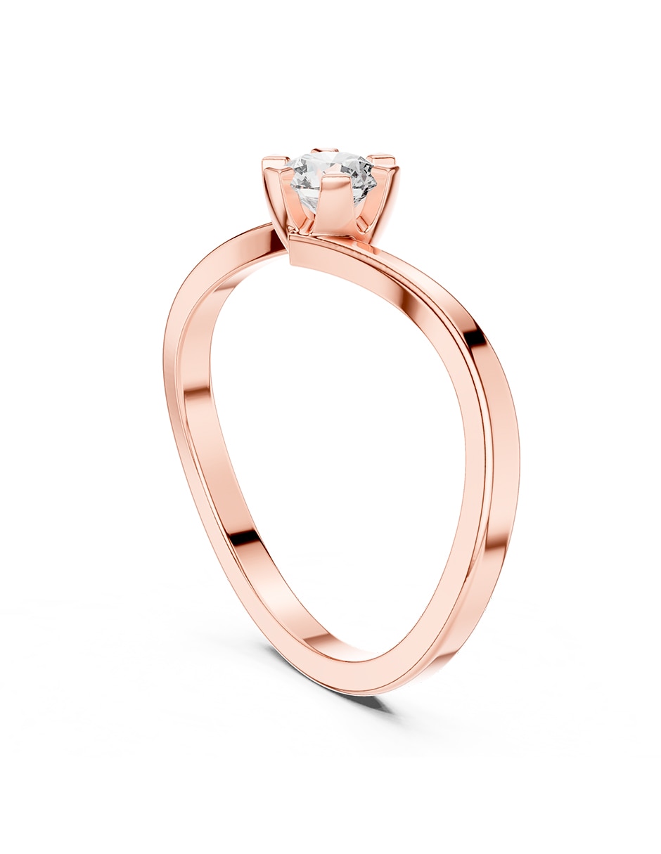 Anillo de compromiso de oro 9 K 3