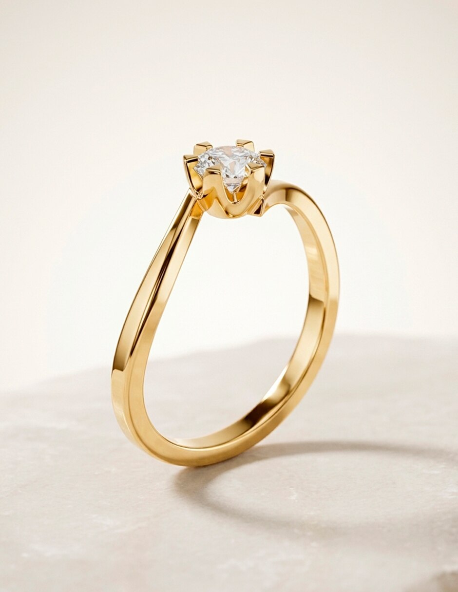 Anillo de compromiso de oro 9 K 8