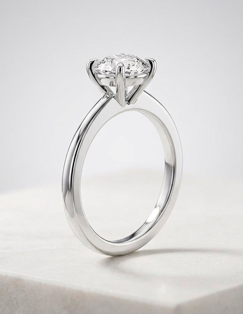 Anillo de compromiso de oro 9 K zirconia cúbica 9