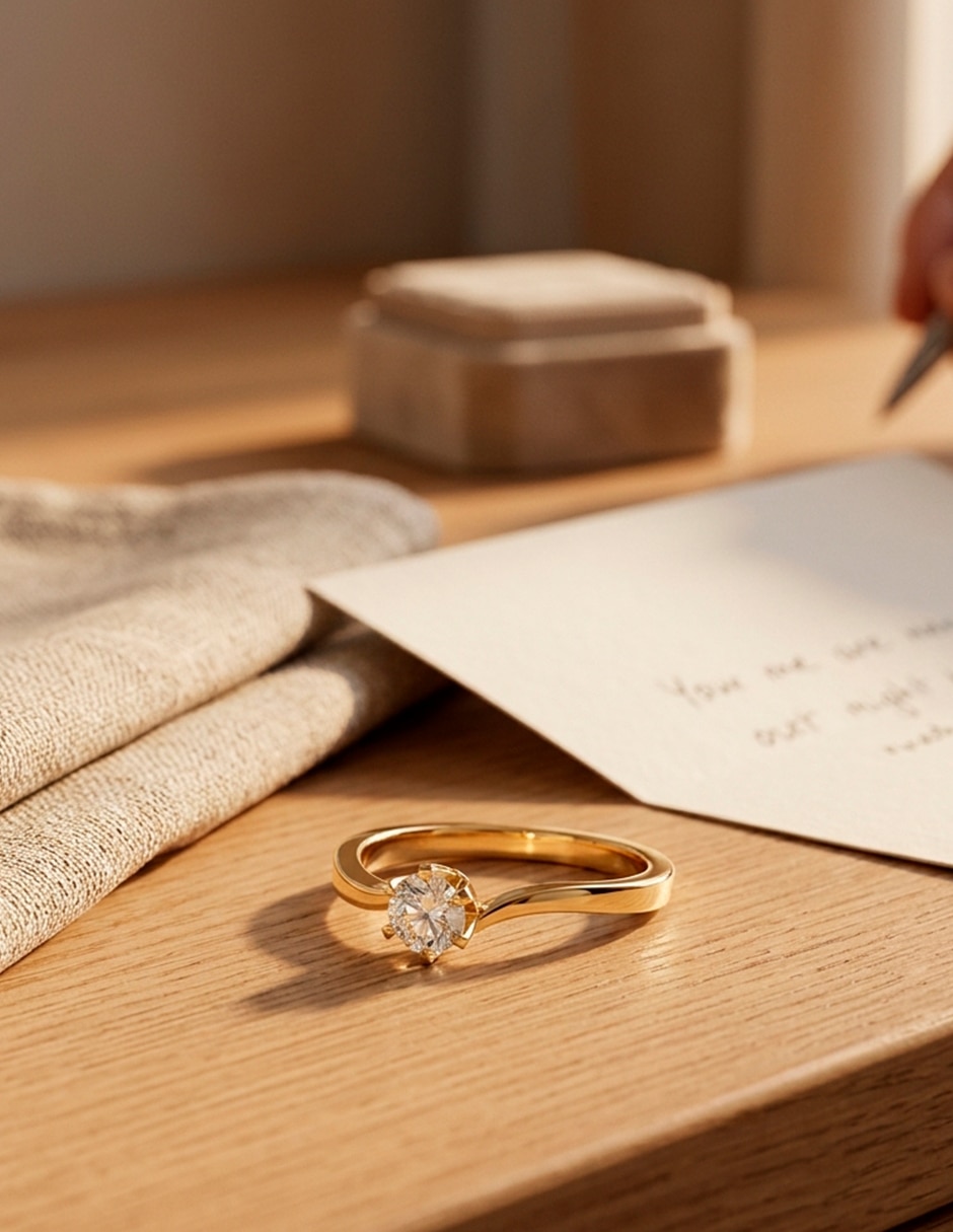 Anillo de compromiso de oro 18 K Amore Mio