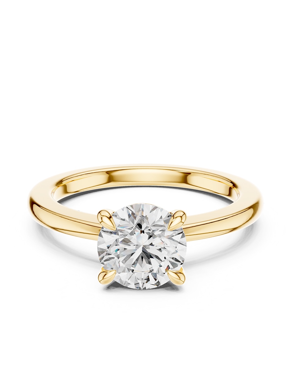 Anillo de compromiso de oro 14 K zirconia cúbica