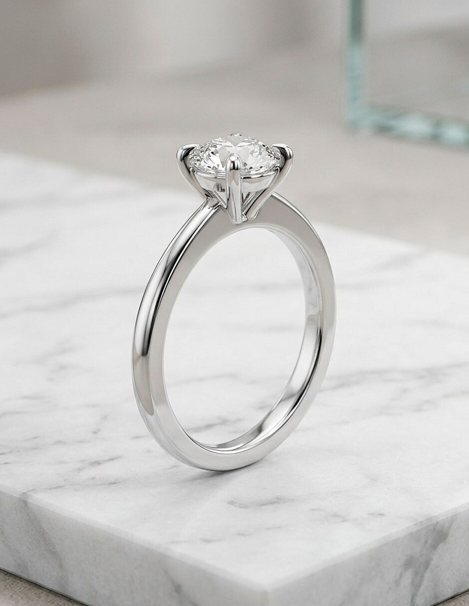 Anillo de compromiso de oro 14 K 6