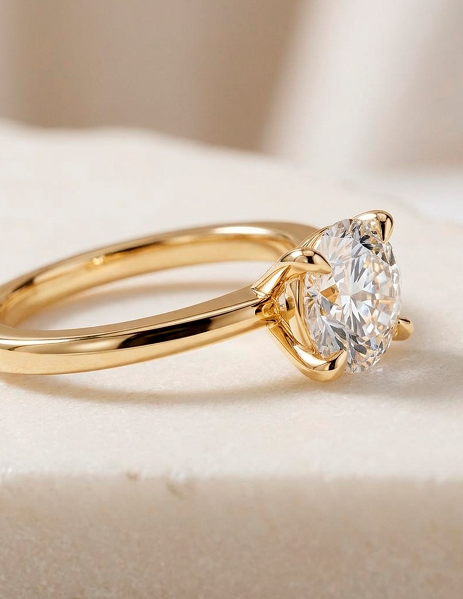 Anillo de compromiso de oro 9 K 7