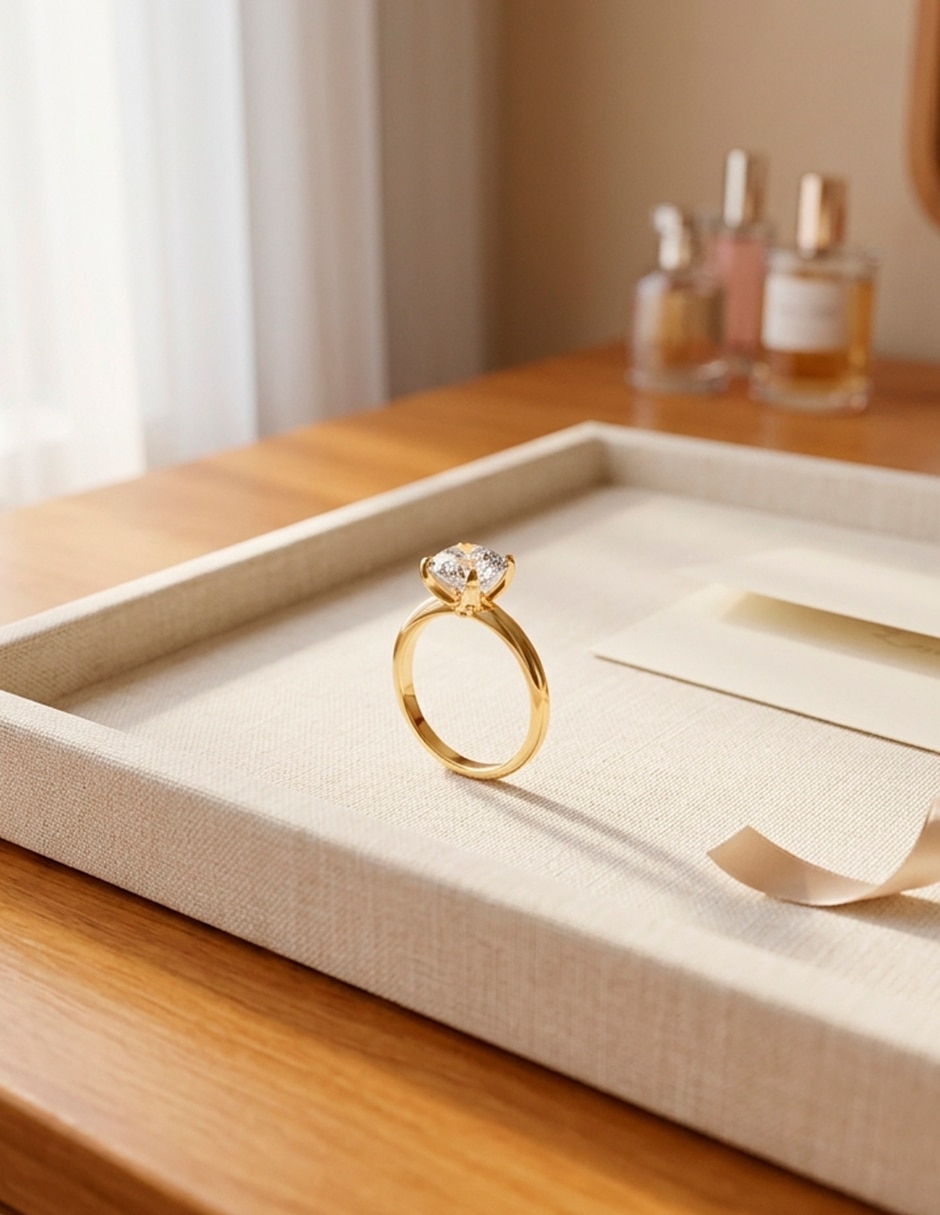 Anillo de compromiso de oro 9 k 6