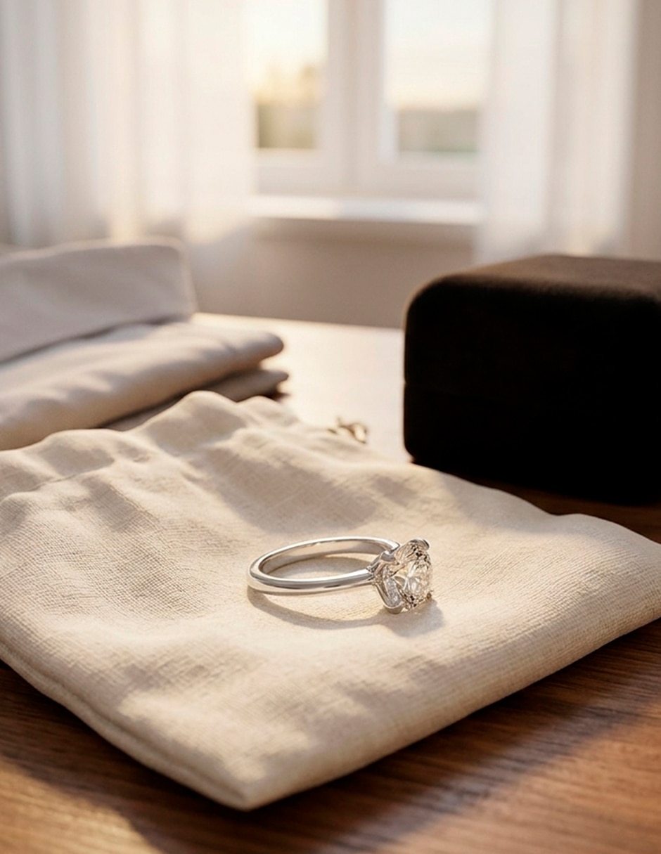 Anillo de compromiso de Oro 9 K diamante de laboratorio 6