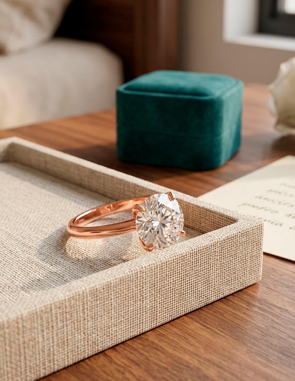 Anillo de compromiso de oro 14 k 6