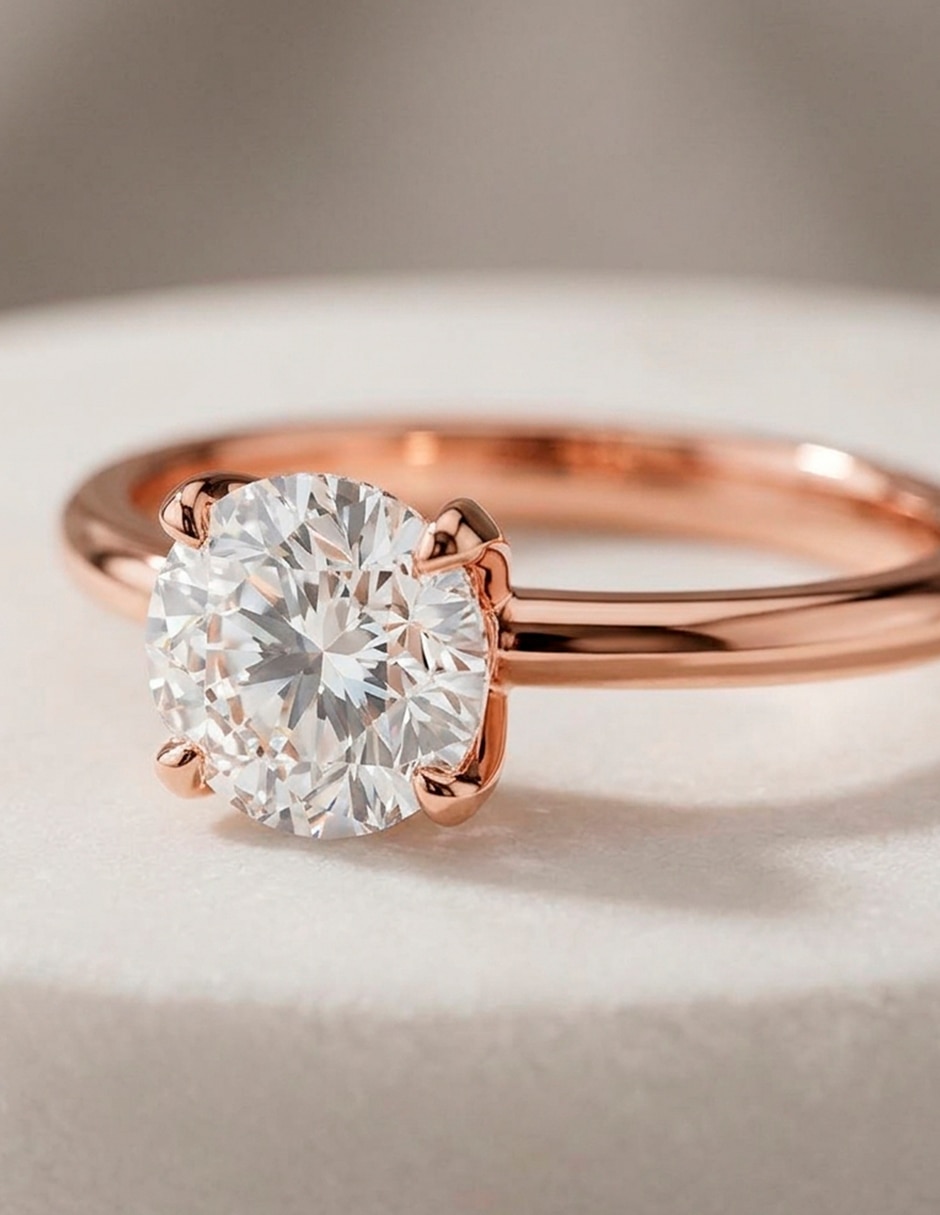 Anillo de compromiso de oro 14 k 9