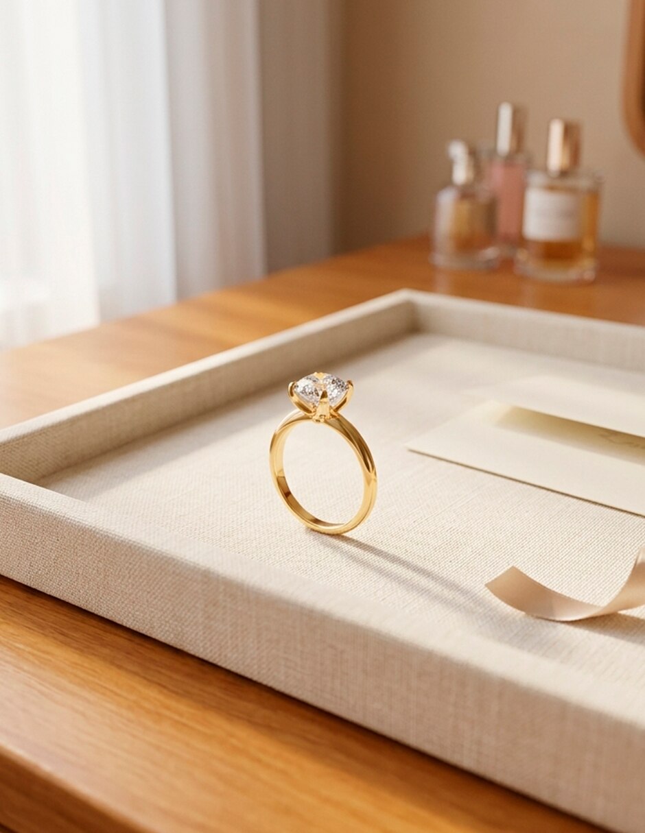Anillo de compromiso de oro 18 k 6