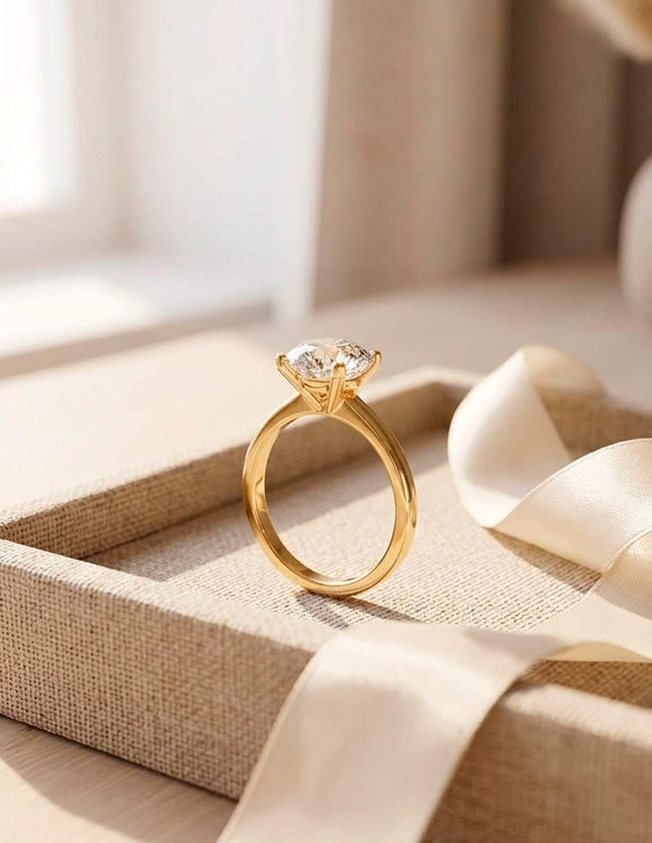 Anillo de compromiso de oro 9 k Amore Mio zirconia cúbica