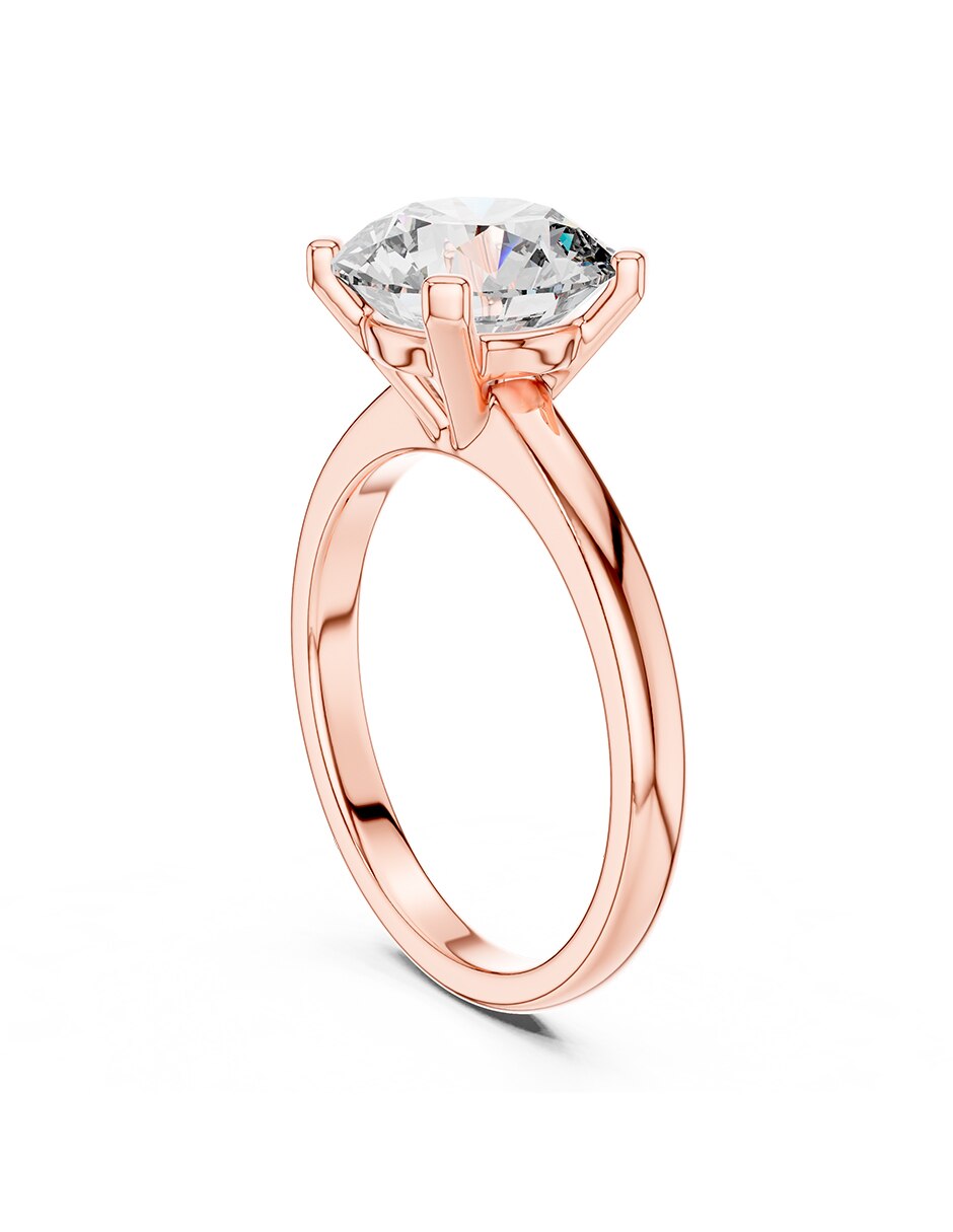 Anillo de compromiso de oro 14 k zirconia cúbica 3