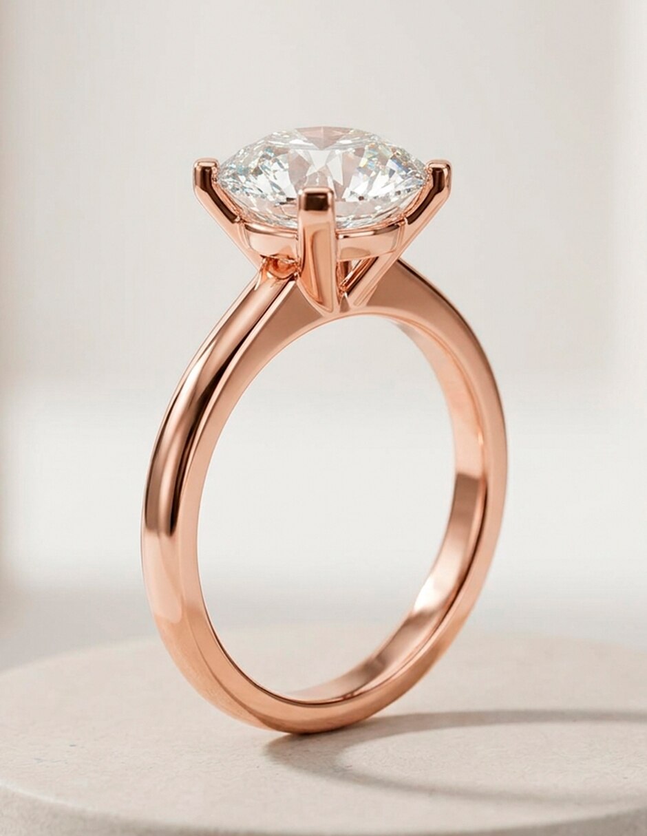 Anillo de compromiso de oro 14 k zirconia cúbica 6