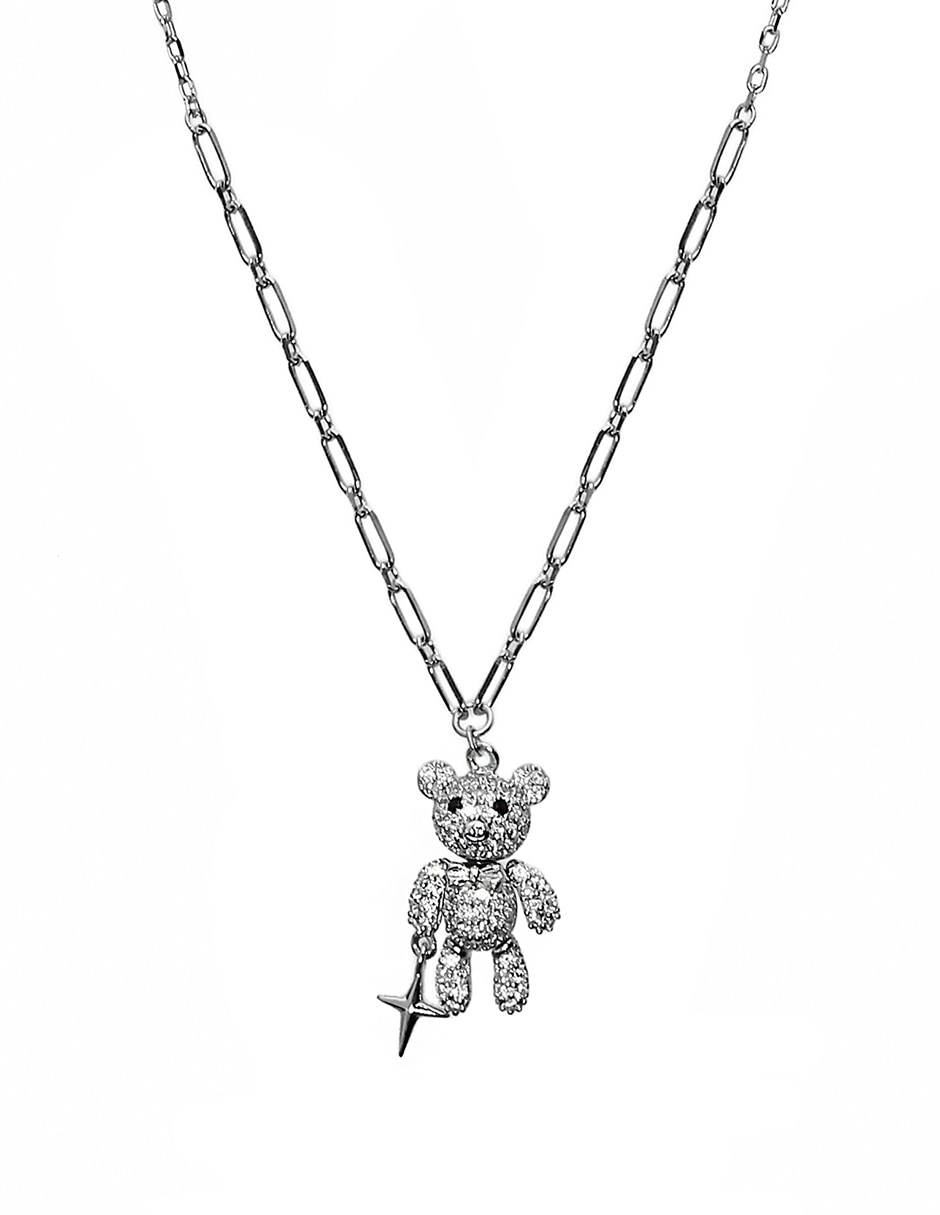 Collar con dije de Oso de plata P 925 Collar con dije de Oso de plata P 925