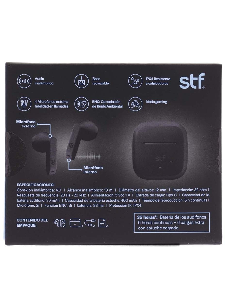 Audífonos True Wireless STF Hyro Tws inalámbricos con cancelación de ruido
