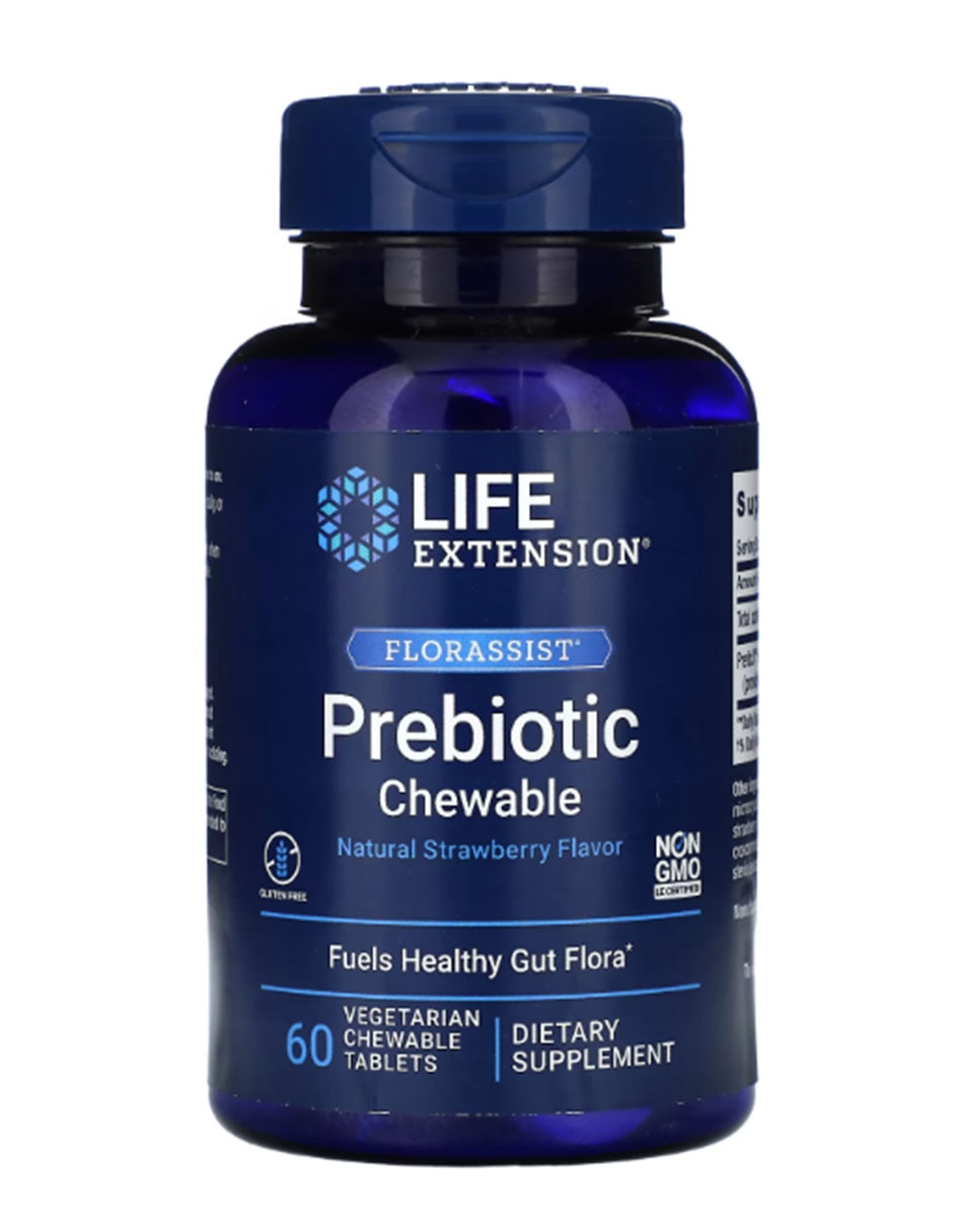Florassist Prebiotic Masticable sabor fresa 60 tabletas
