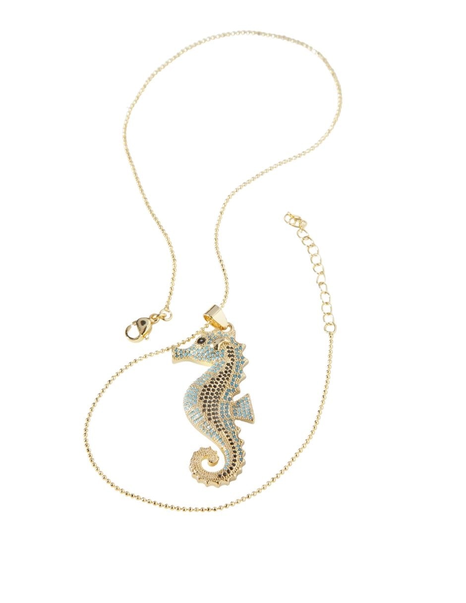 Collar con dije de Caballito Mar Mareá de baño de oro 18 K Collar con dije de Caballito Mar Mareá de baño de oro 18 K