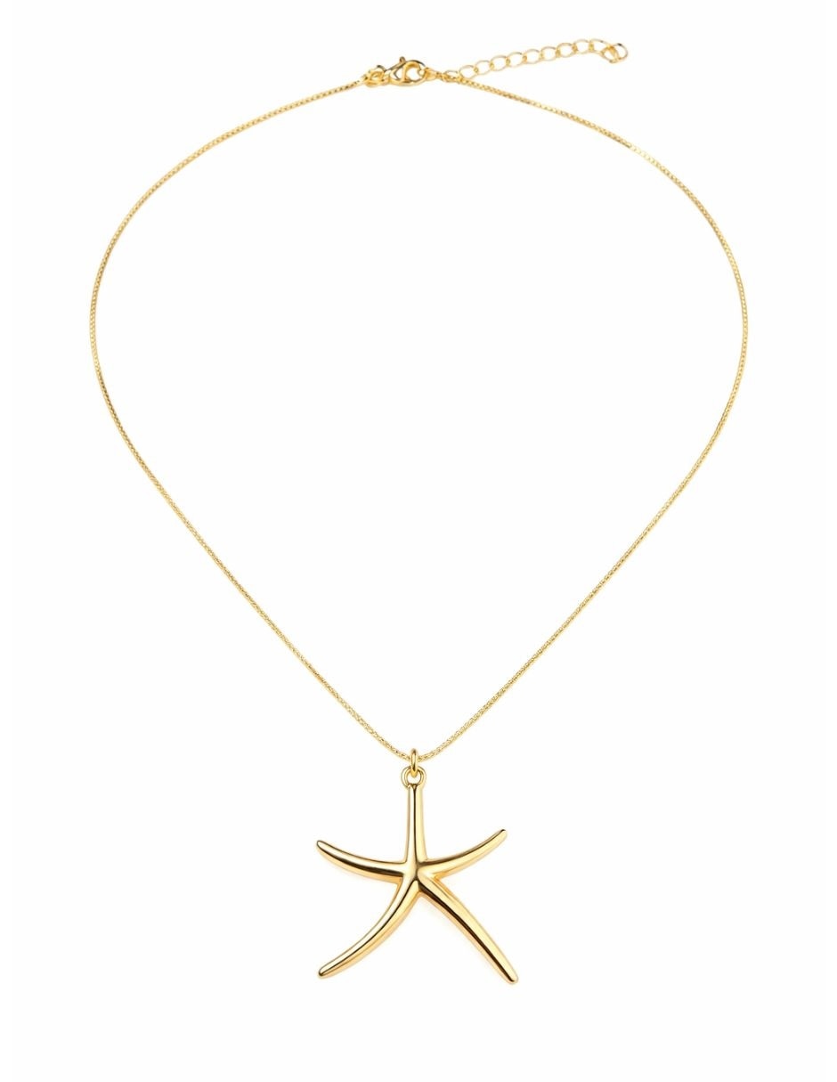 Collar con dije de estrella de mar Yoiko baño de oro 18 K