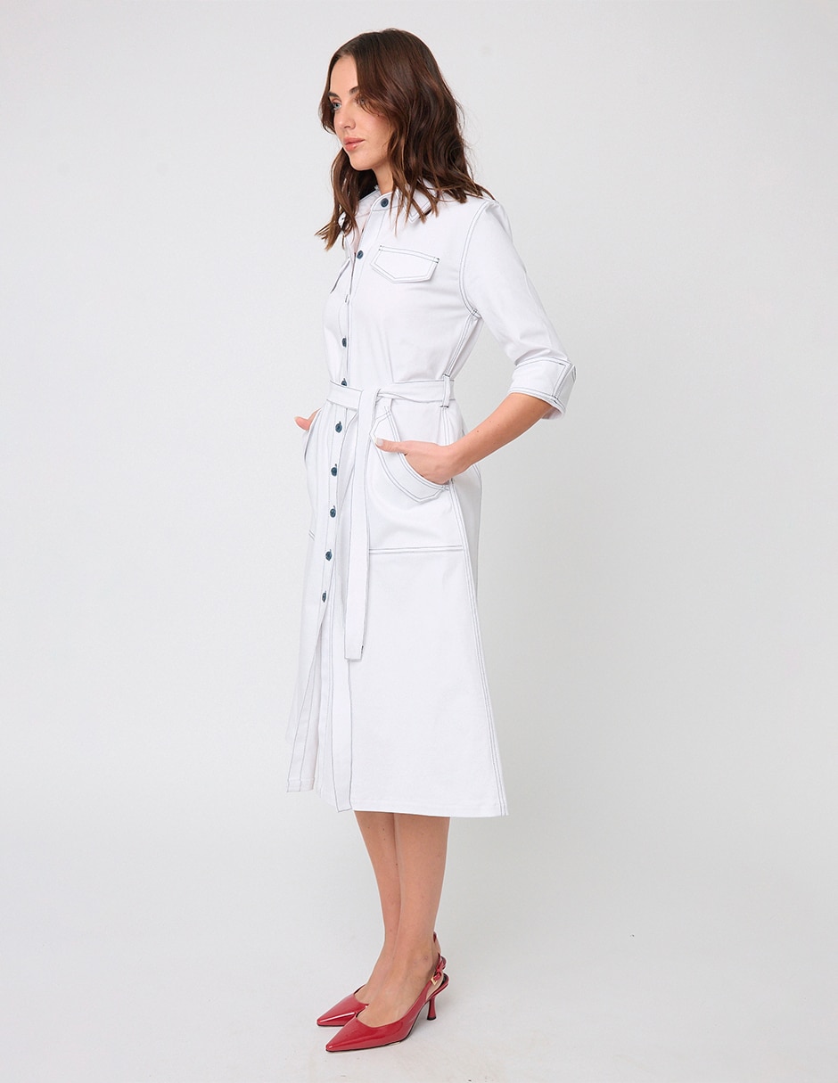 Vestido midi casual Linea Pura Niza para mujer