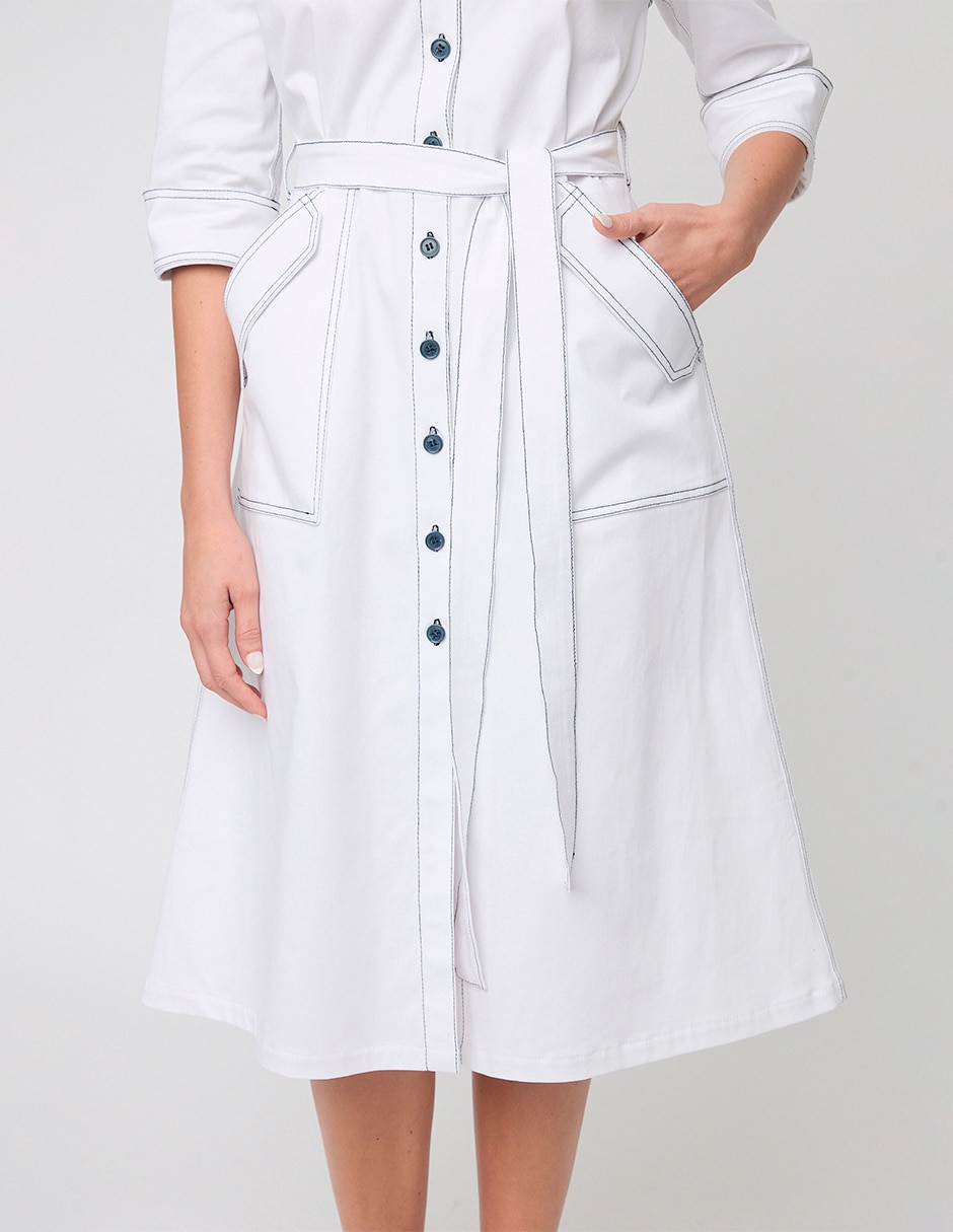 Vestido midi casual Linea Pura Niza para mujer