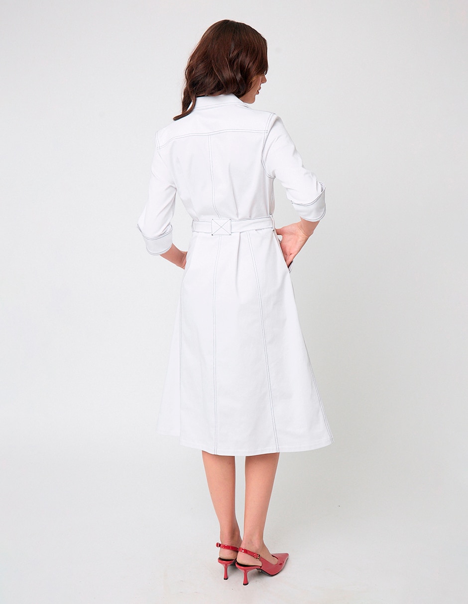 Vestido midi casual Linea Pura Niza para mujer