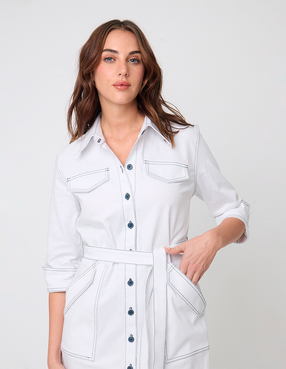 Vestido midi casual Linea Pura Niza para mujer