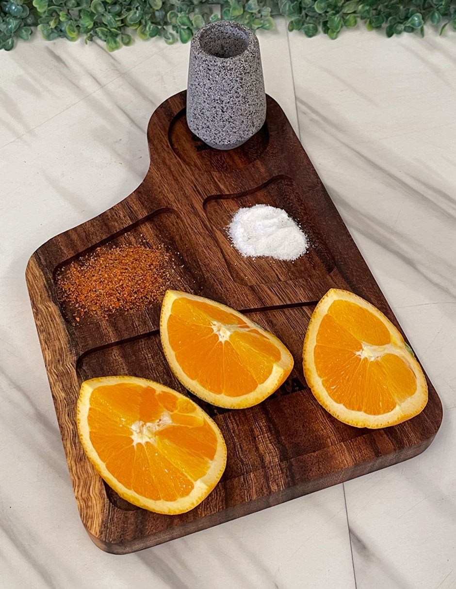 Set de vasos tequilero Wood Planks Mx de stoneware con 4 piezas