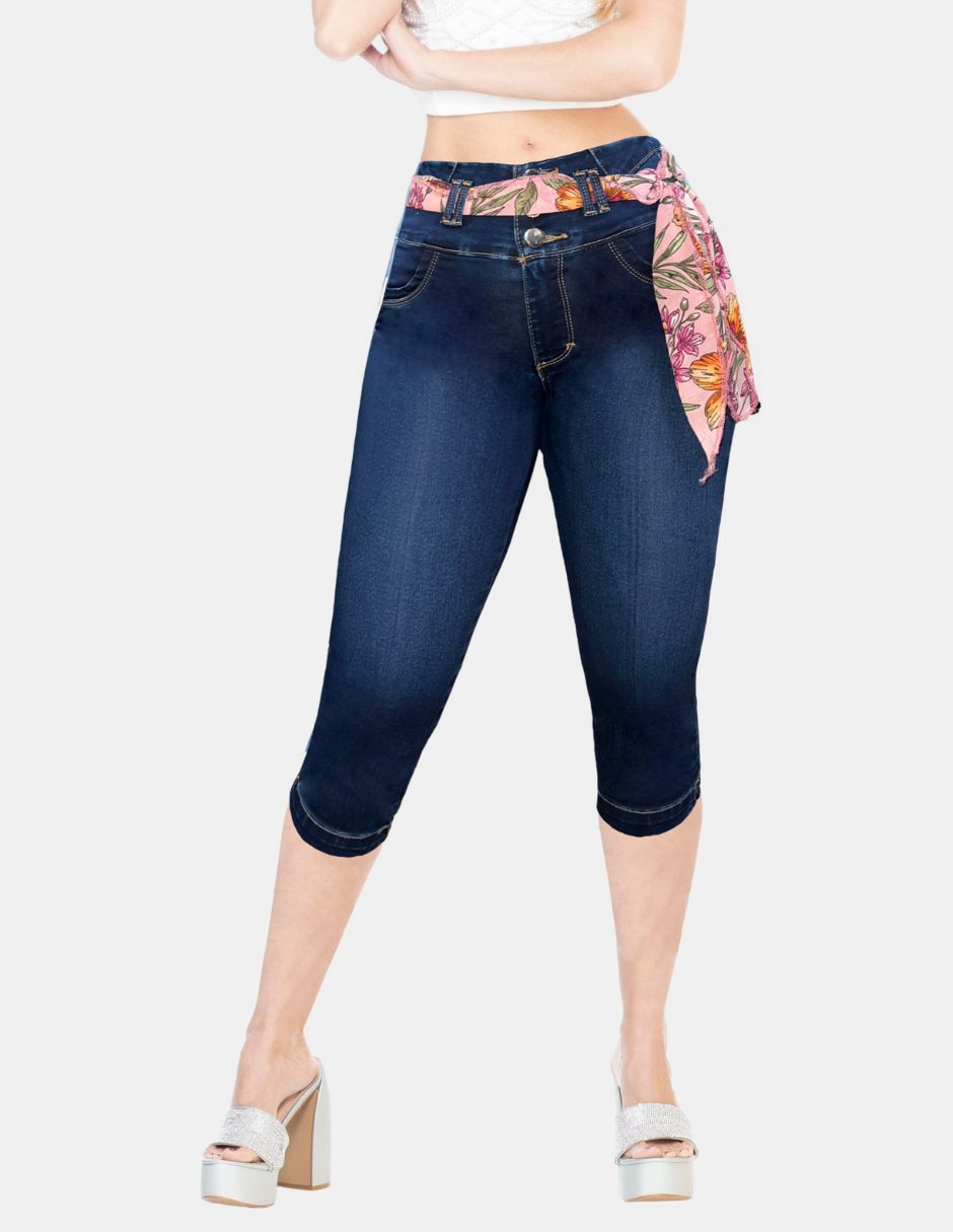 Jeans capri skinny para mujer