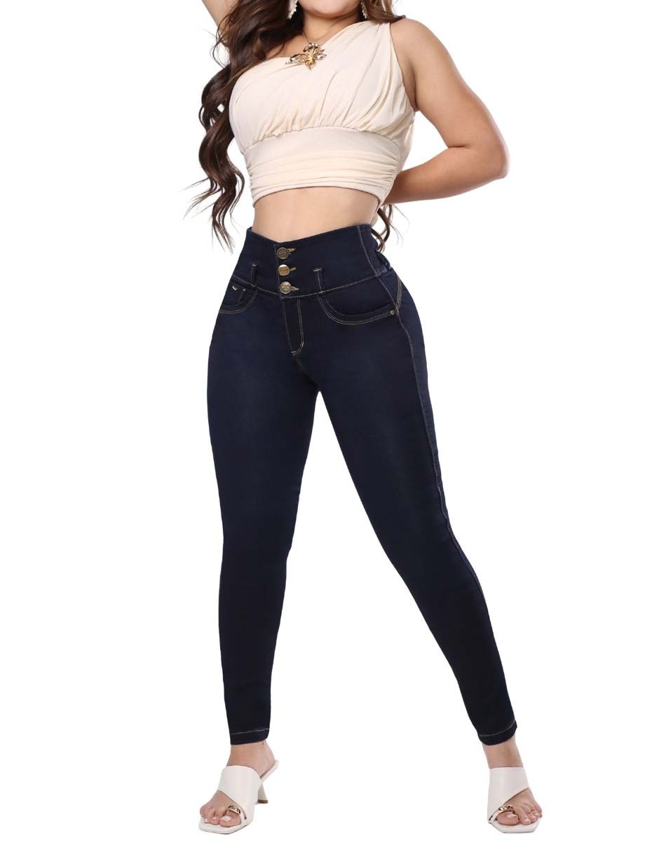 Jeans super skinny corte cintura alta para mujer