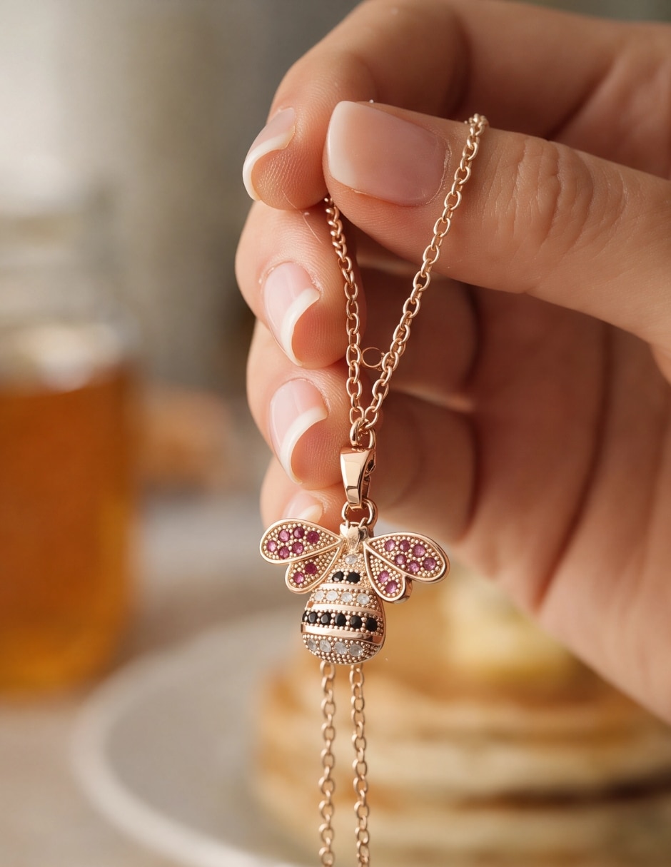 Collar con dije de abeja Yoiko Mielia 18 K