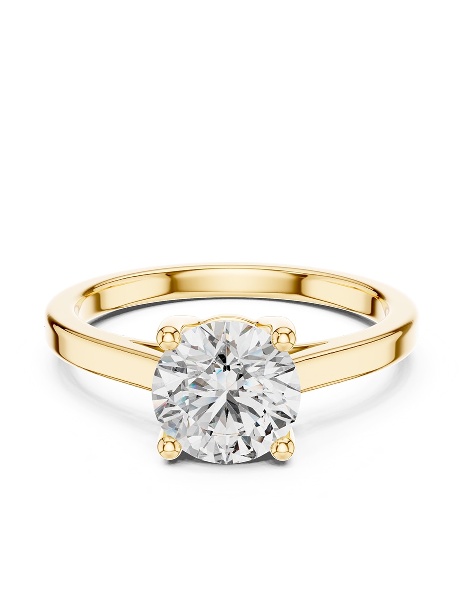 Anillo de compromiso de oro 14 K diamante de laboratorio