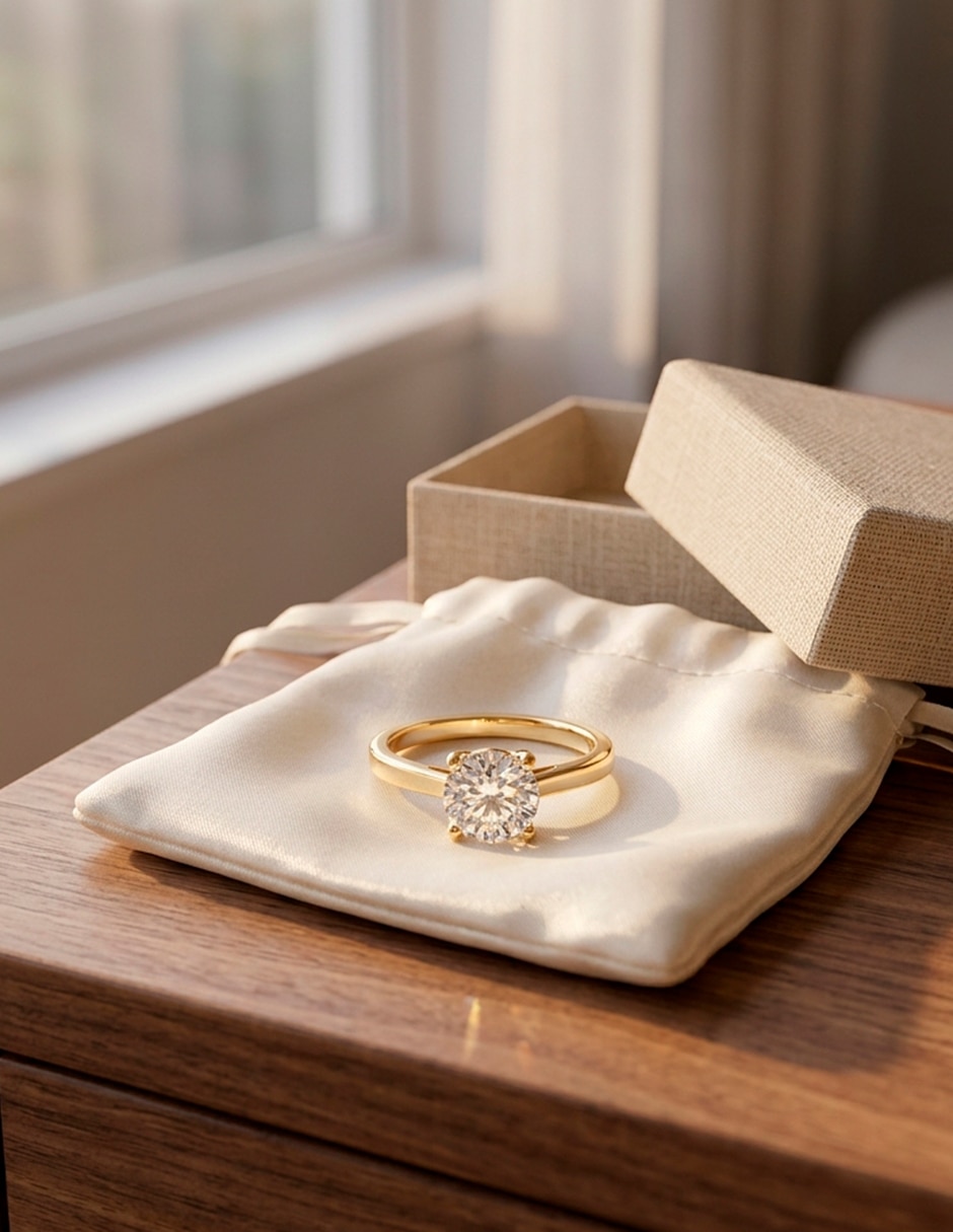 Anillo de compromiso de oro 18 k amore mio