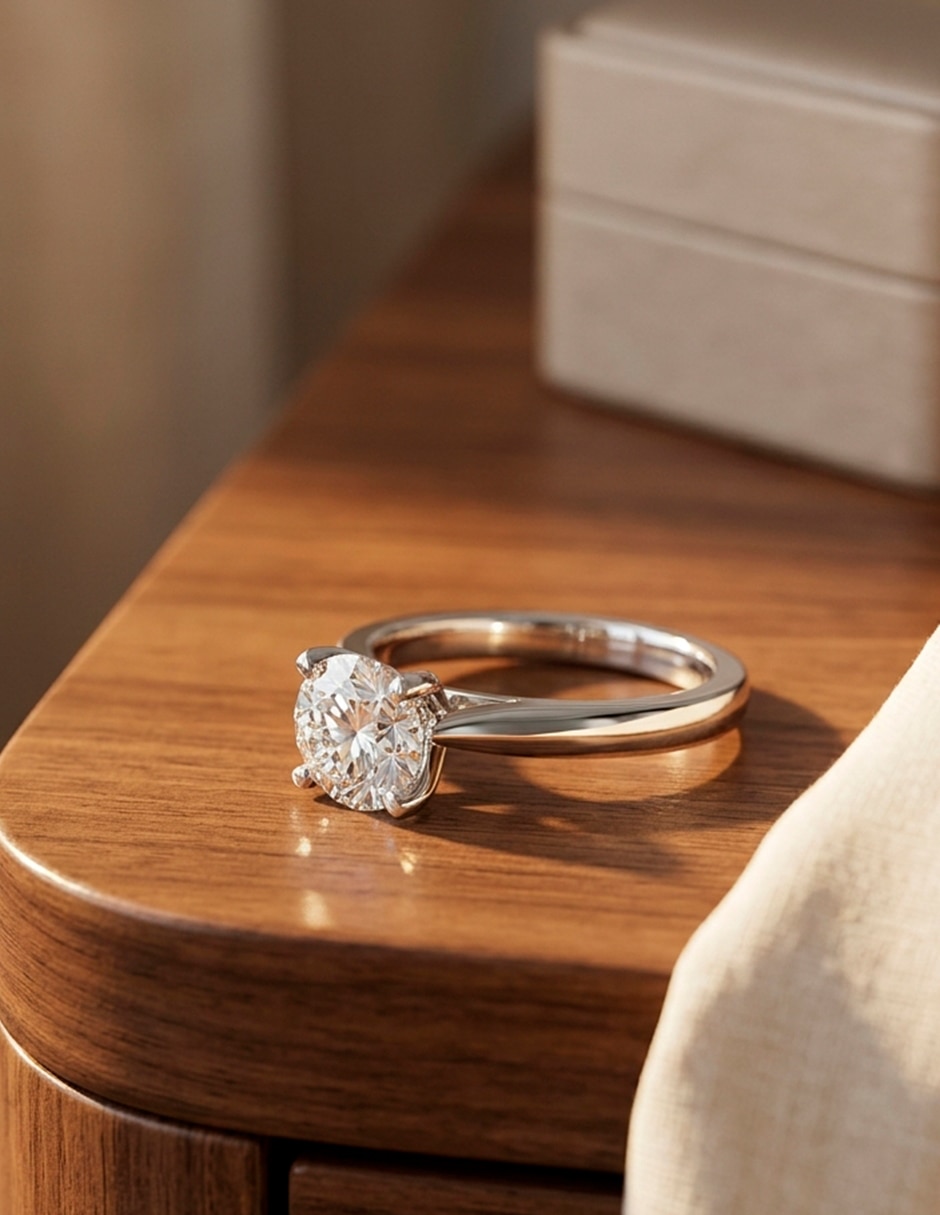 Anillo de compromiso de Oro 14 K Zirconia cúbica 6