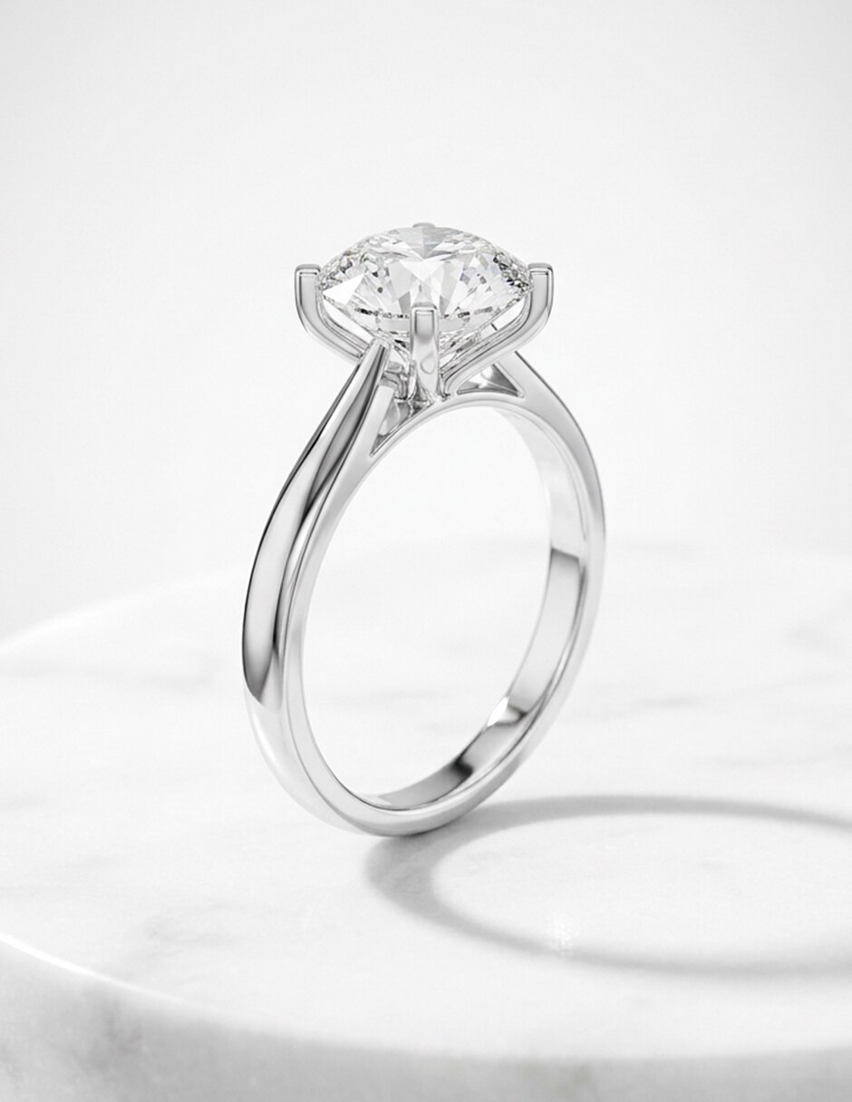 Anillo de compromiso de Oro 14 K Zirconia cúbica 7