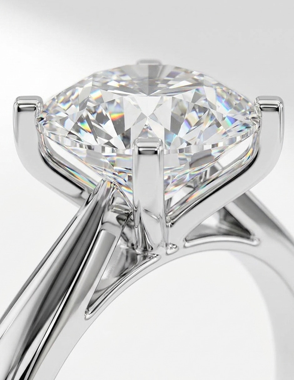 Anillo de compromiso de Oro 14 K Zirconia cúbica 8