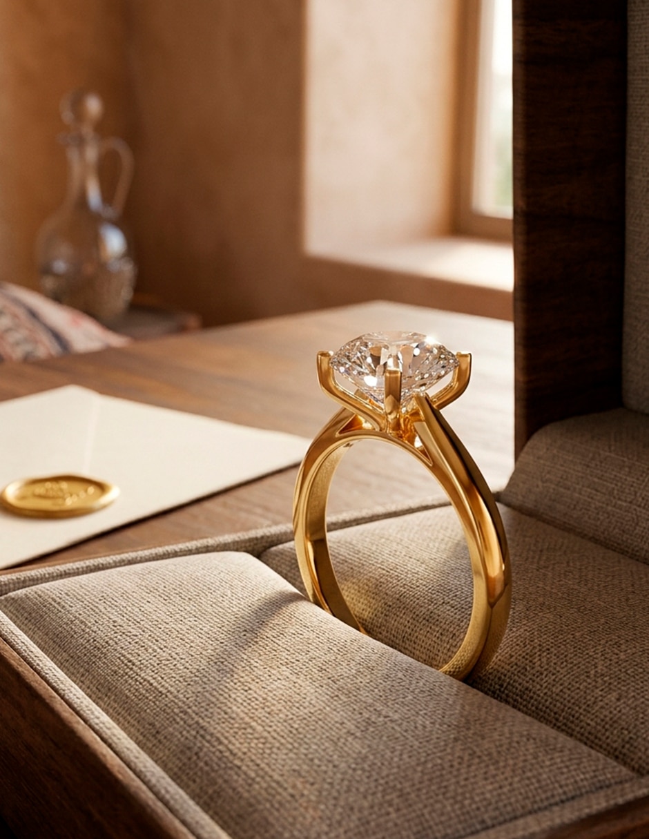 Anillo de compromiso de Oro 14 K 6