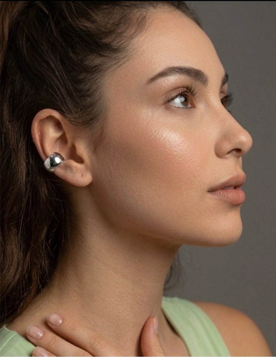 Aretes ear cuff de plata P 925 con acabado brillante 5