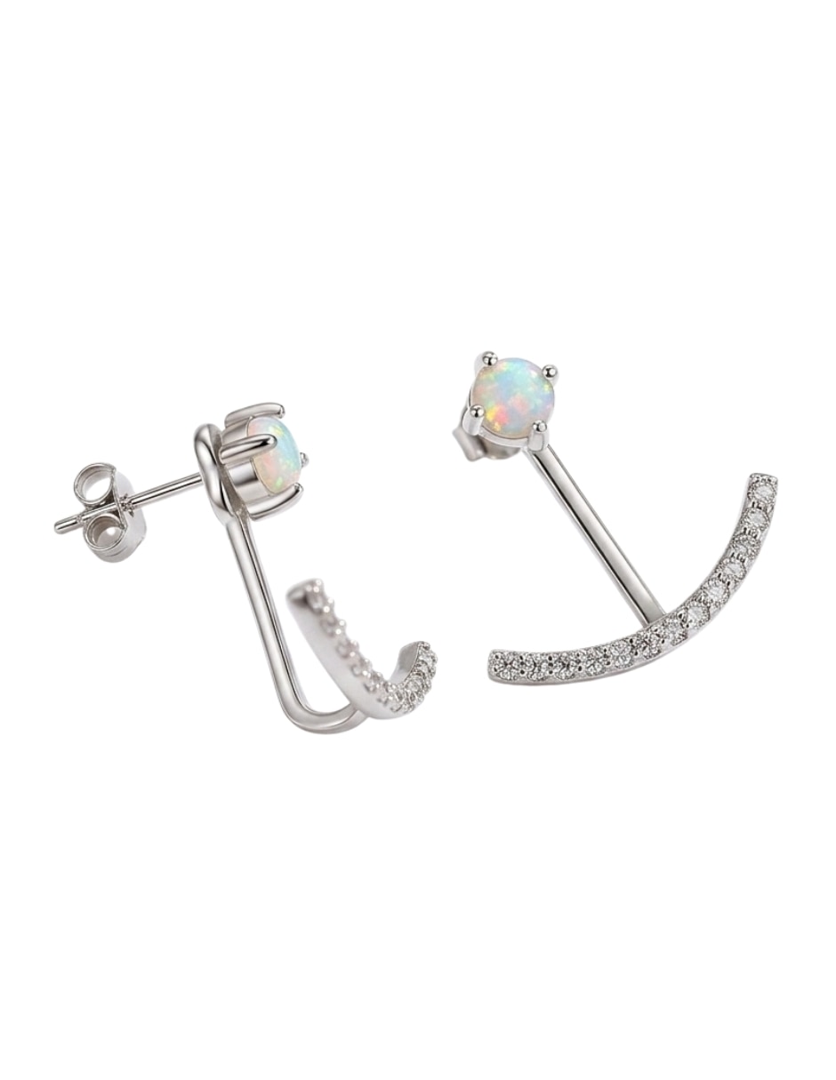 Aretes cortos Aretize de Plata P 925 con acabado brillante zirconia cúbica
