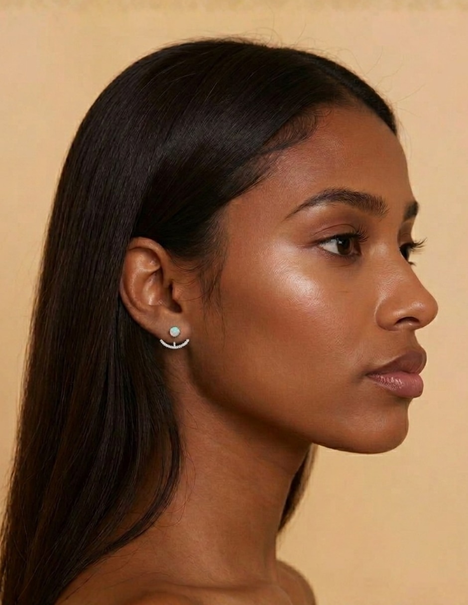 Aretes cortos Aretize de Plata P 925 con acabado brillante zirconia cúbica