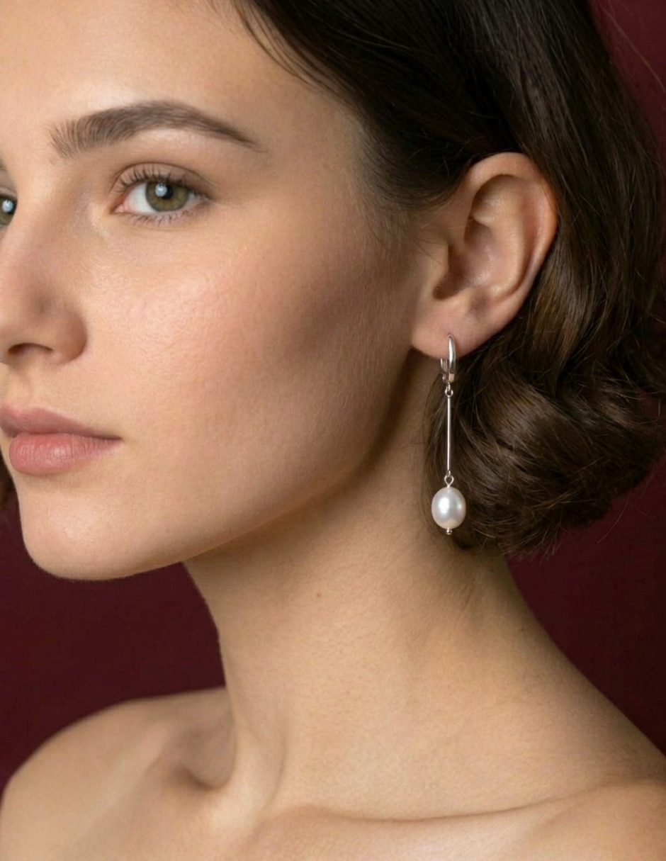 Aretes cortos de plata P 925 con acabado brillante zirconia cúbica 3