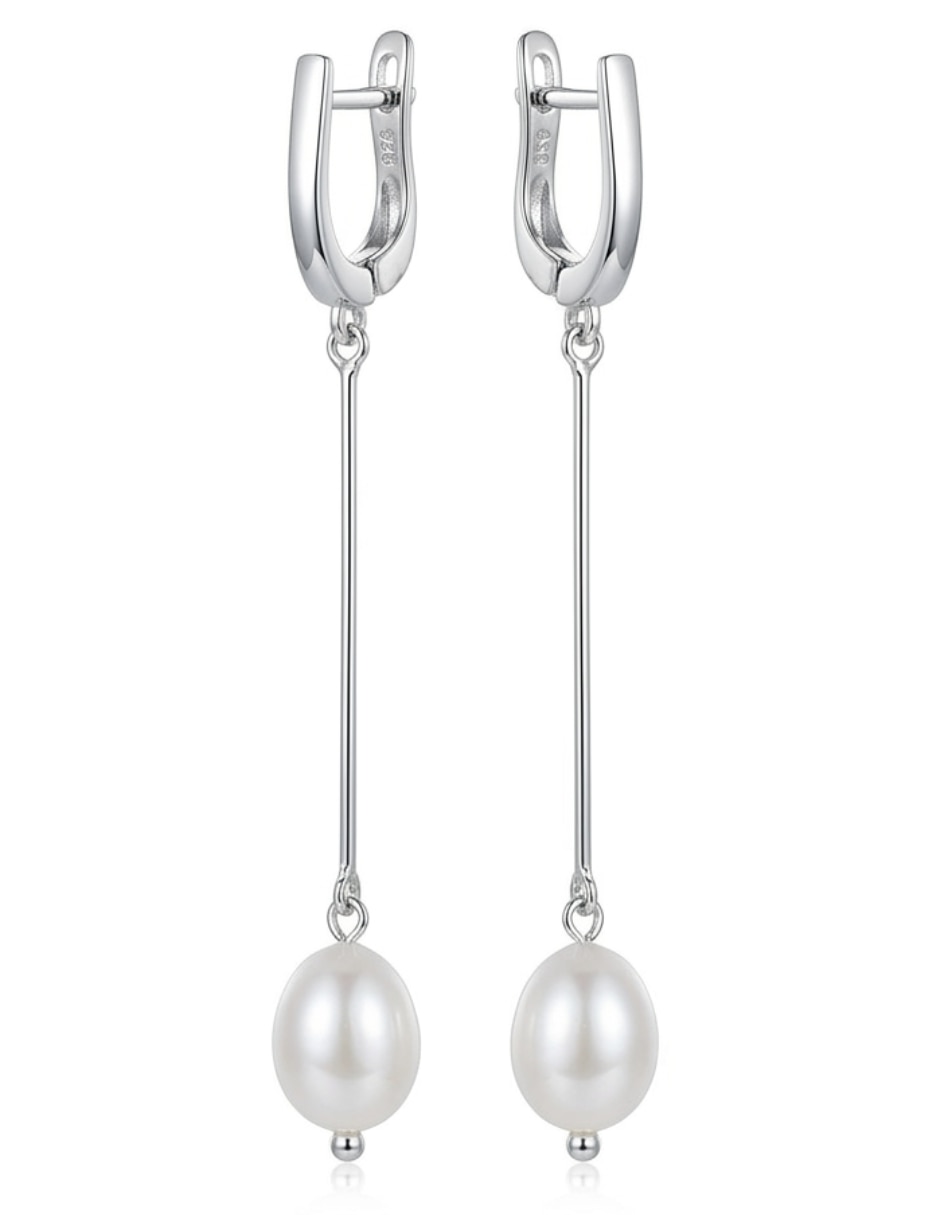 Aretes cortos de plata P 925 con acabado brillante zirconia cúbica 1