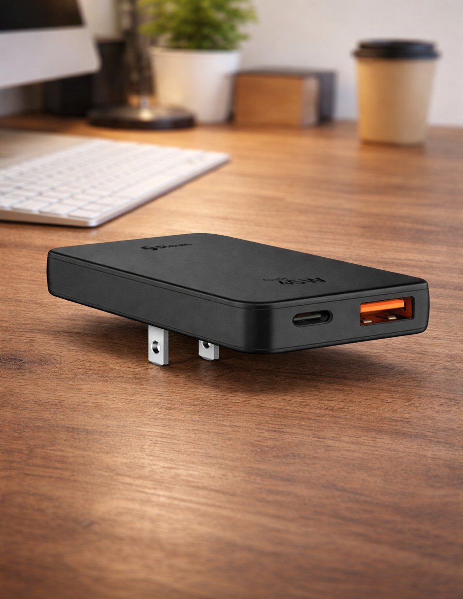 Cargador pared Steren GaN USB C PD 45 W / USB QC 18 W, con adaptador de clavija europea USB + USB tipo C 125 W