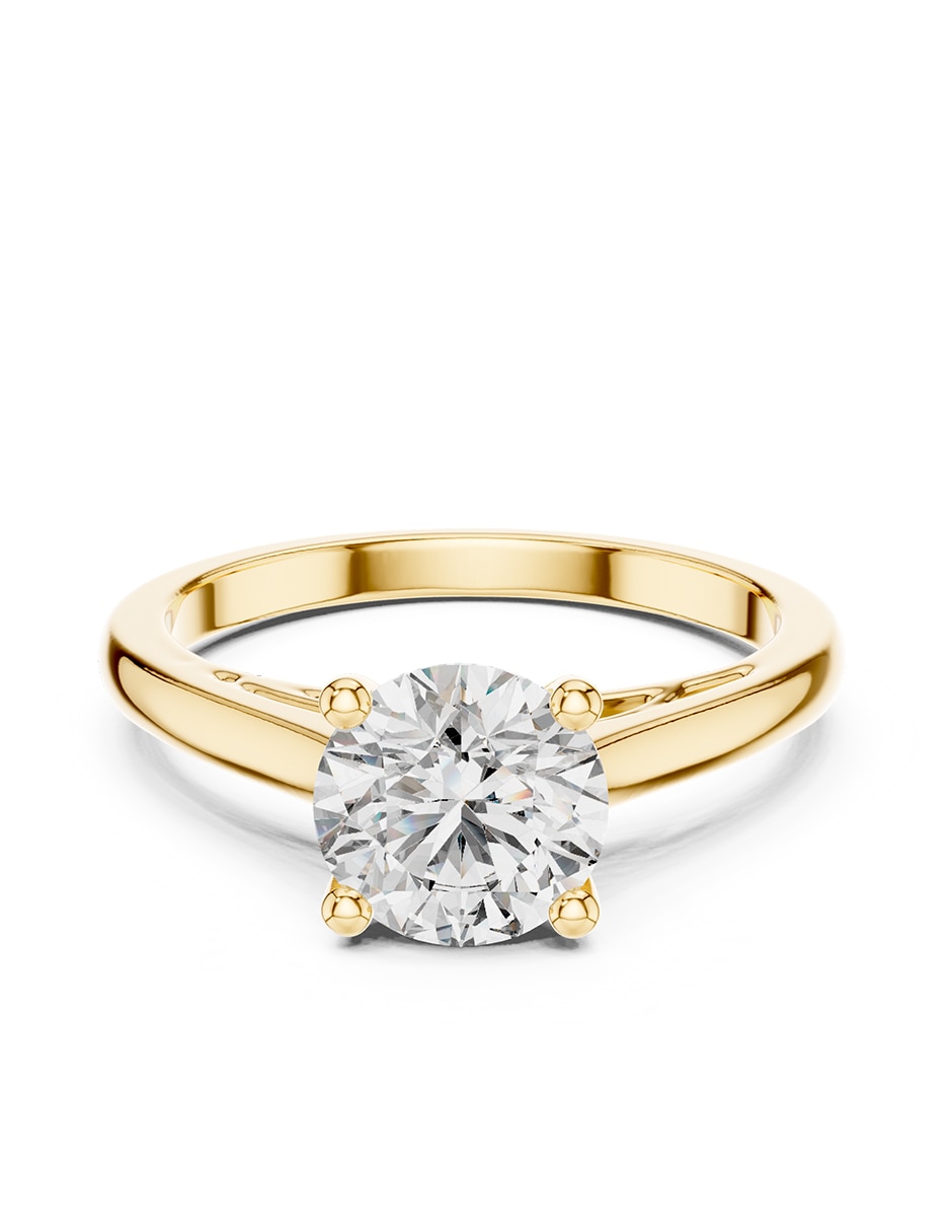 Anillo de compromiso de Oro 14 K Zirconia cúbica