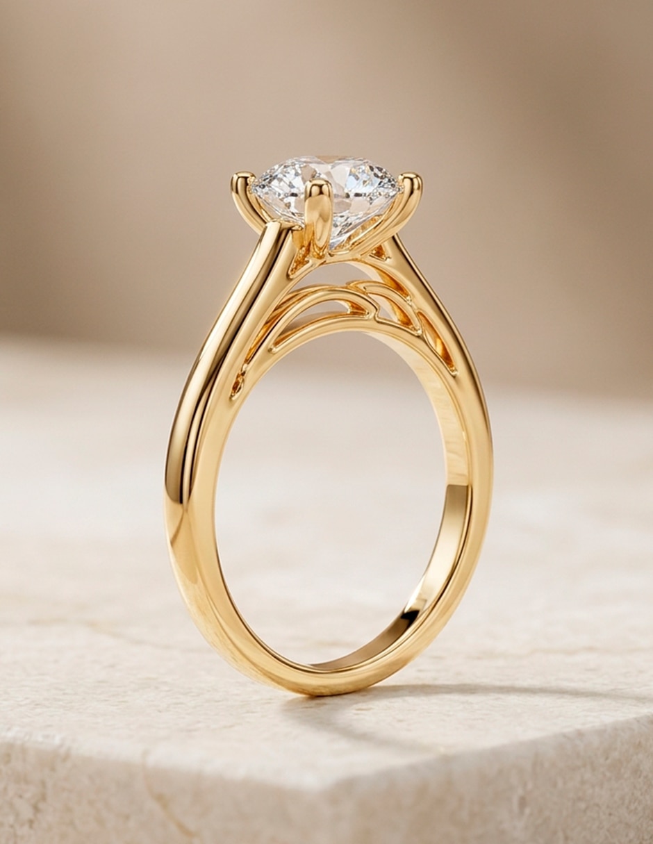 Anillo de compromiso de Oro 18 K 8