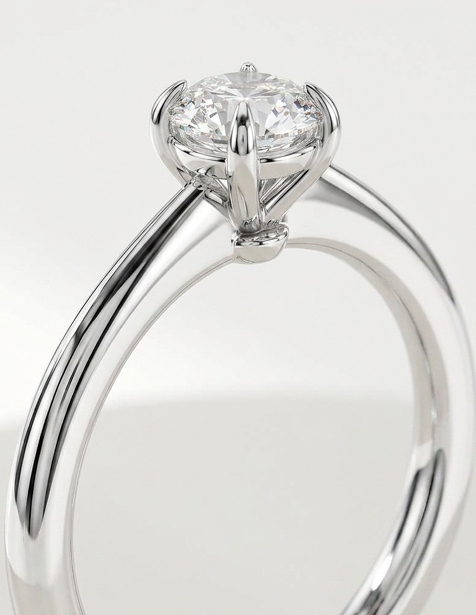 Anillo de compromiso de oro 9 k diamante de laboratorio 10