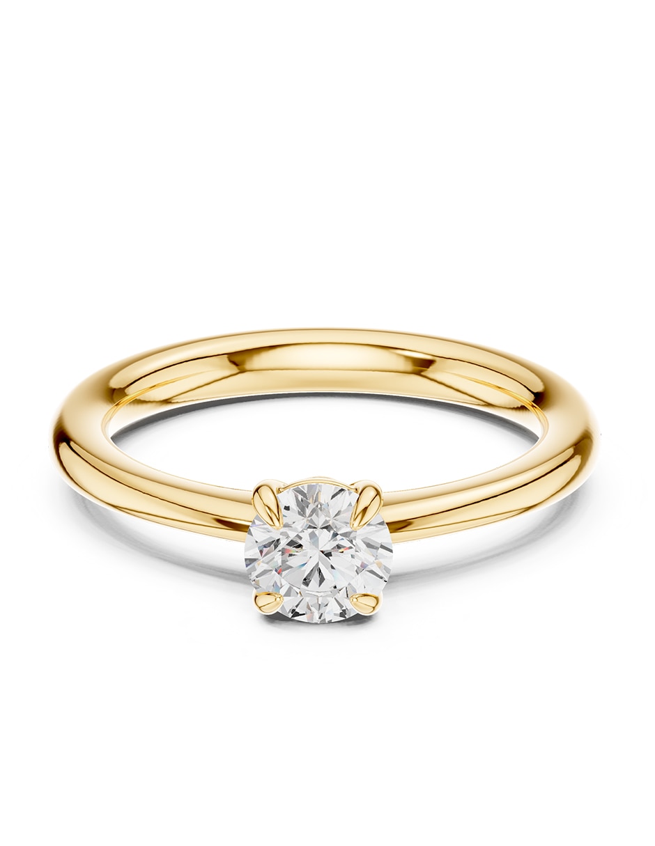 Anillo de compromiso de oro 18 k diamante de laboratorio Anillo de compromiso de oro 18 k diamante de laboratorio
